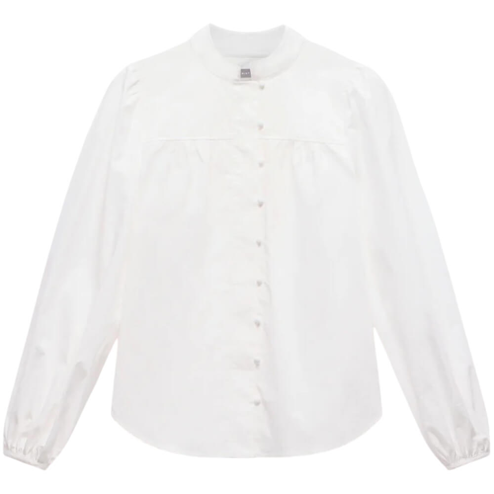 Mint Velvet White Blouson Cotton Shirt